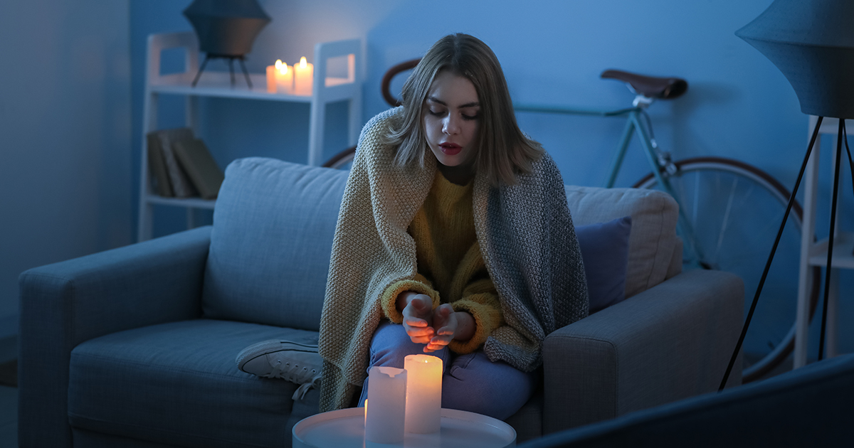 person in home during power outage