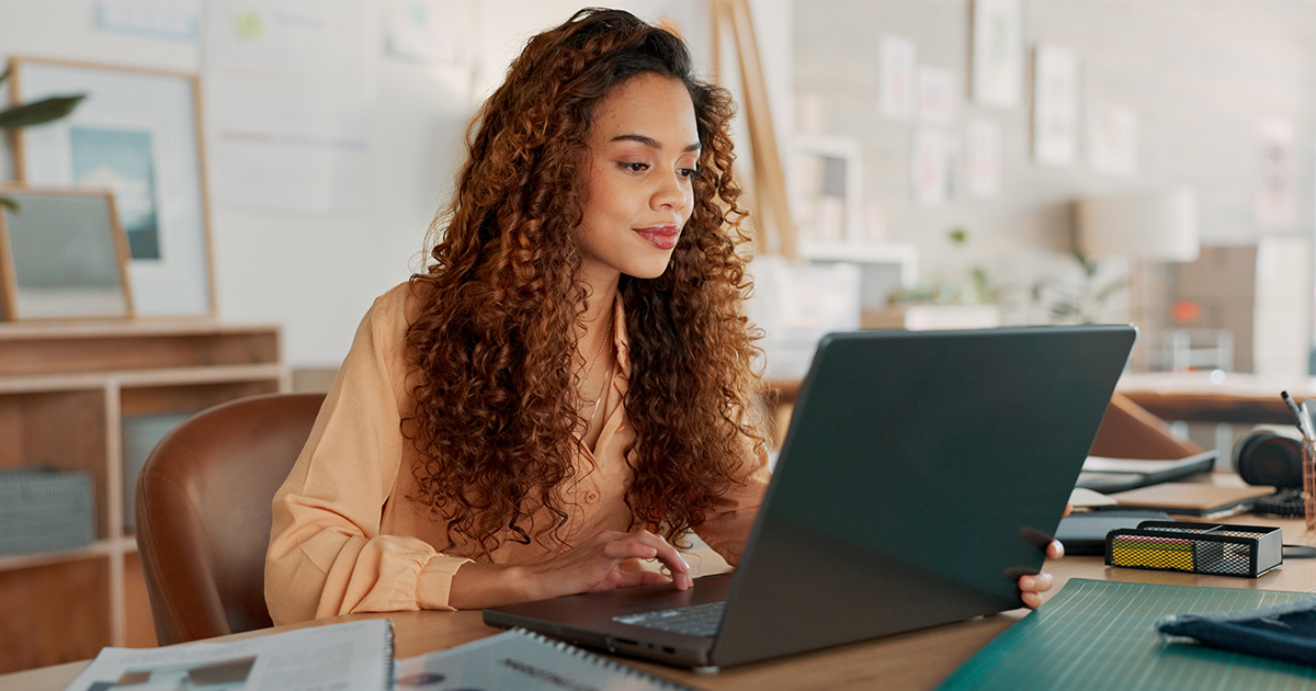 woman working at desk