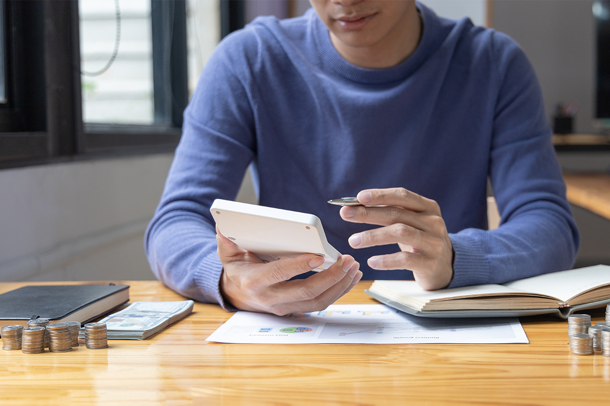 person doing finances