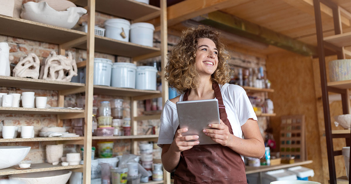 small business owner at desk