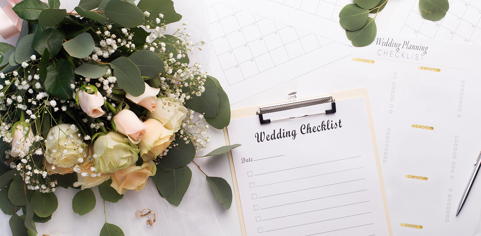 wedding checklist with flowers