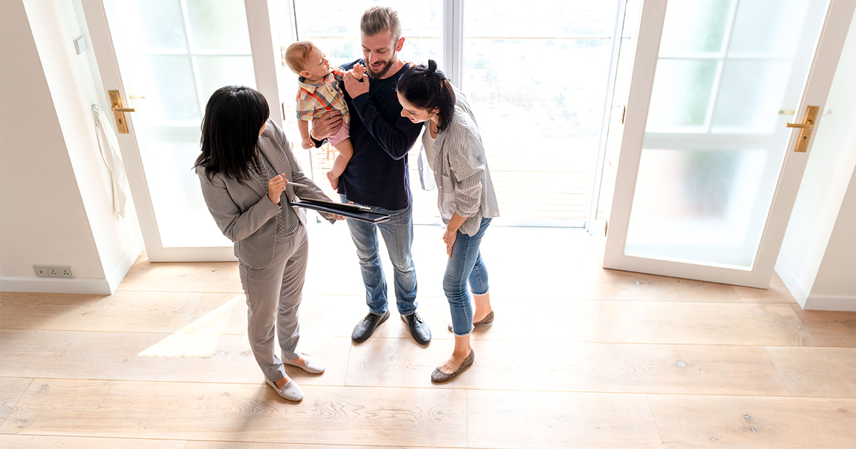 people touring a home