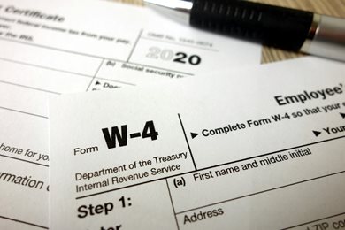 Close up of Form W-4