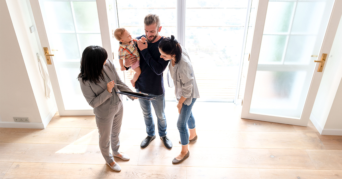 people touring a home