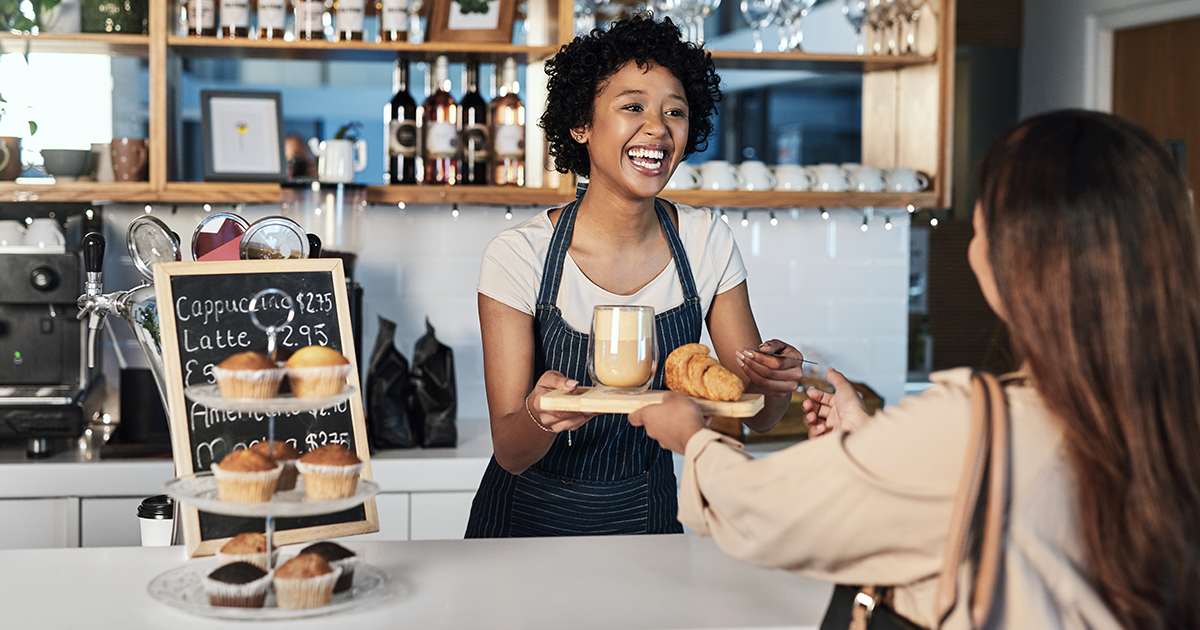 barista serving a customer