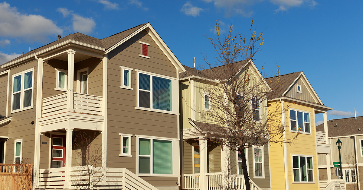 row of multi family homes